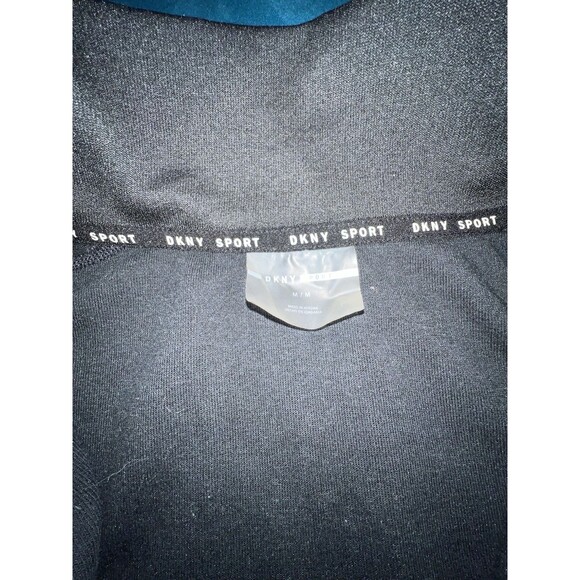 Women DKNY Sport 1/2 Zip Pullover Crop Logo Sweatshirt, Blue & Black Size Small - Picture 3 of 9